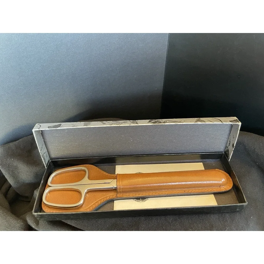 Vintage Library Set Scissors Italy Unique Handle Original Box Leaflet